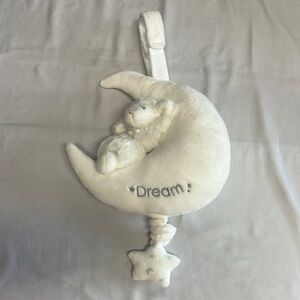 🐥 Gund - NWOT - White Plush Moon with Bear and Star nursery chime